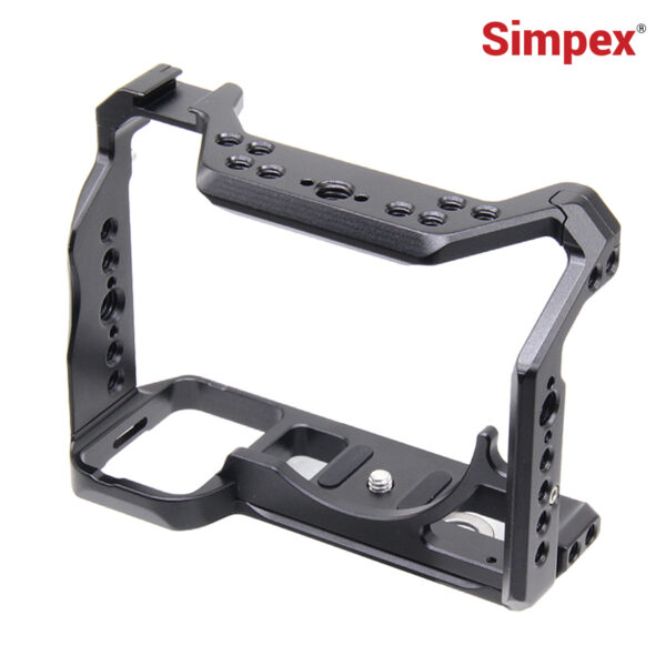 Simpex Sony A7M4 Metal Cage for A7M4, A7R4A, A1, A9II, A7S3, A7R5, A7IV Built-in Quick Release Plate for Arca-Type, Filmmaking Video Cage with Shoe Mount, 1/4'' & 3/8'' Threaded Holes