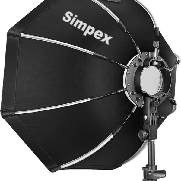 Simpex Octa 55 Min Lightweight & Portable Soft Box Comes with S2 Type Bracket & 2 Diffuser Sheets | Carrying Case | Compatible with All Flash Speedlights