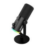Simpex (SDM-002) USB/XLR Dynamic Podcast Microphone with RGB Lighting, Gain & Mute Control, Desk Stand  for PC For Podcasting, Gaming, Streaming, Recording, Focused Recording Pure Sound no Noise