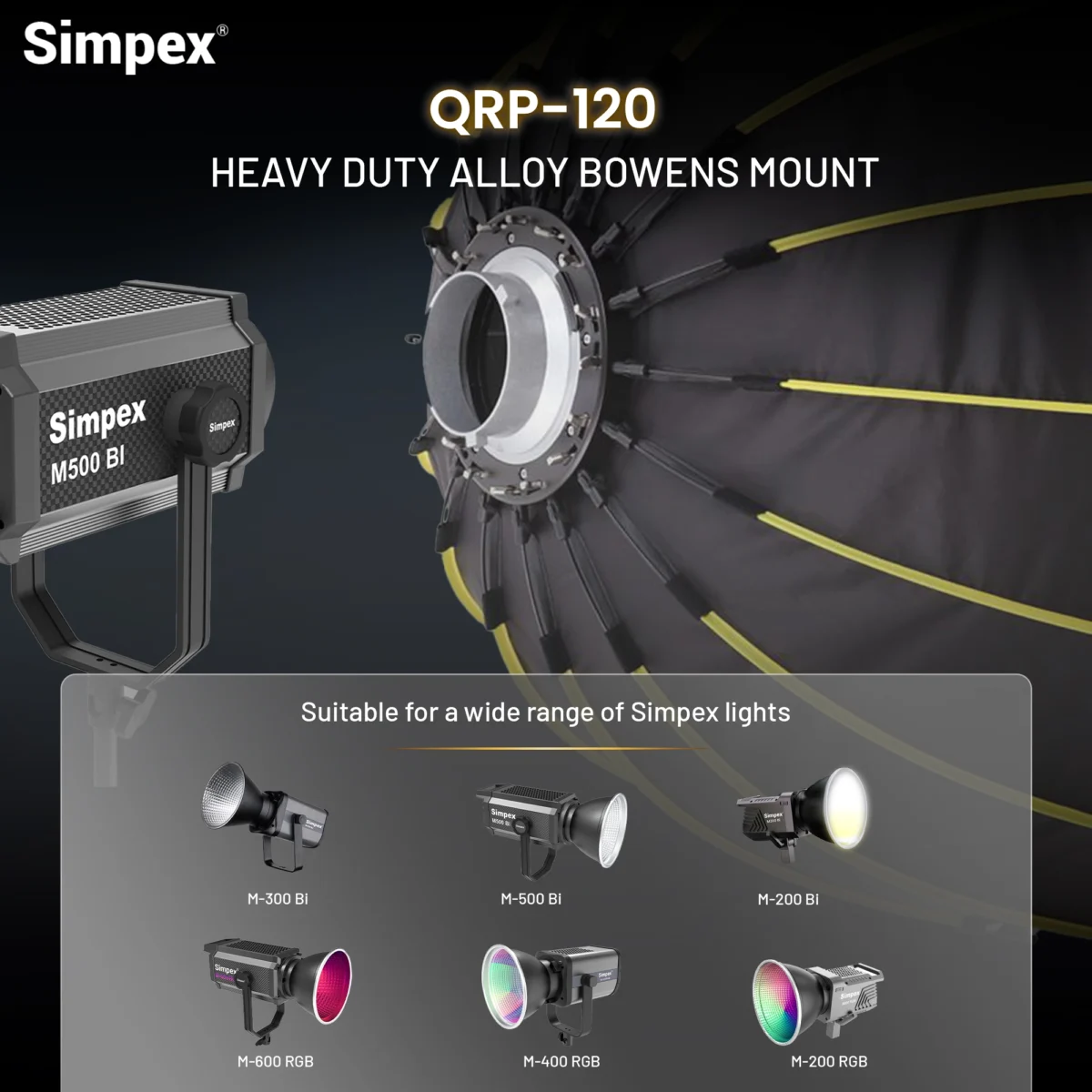 Simpex Torch Simpex QRP-120 Deep Octa Quick Release Parablic Softbox with honey comb ...