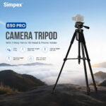 890 PRO platinum aluminum light weight tripod