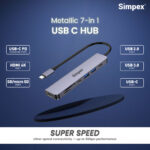 Metal 7 in 1 Type C USB Hub