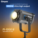 Simpex M-1000B, 1000W Bi-Color COB LED Video Light, 2700K-6500K, CRI 96, Professional Studio Lighting with Bowens Mount, App Control & DMX/RDM for Film, Photography & Video Production - Image 2