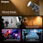 Simpex M-1000B, 1000W Bi-Color COB LED Video Light, 2700K-6500K, CRI 96, Professional Studio Lighting with Bowens Mount, App Control & DMX/RDM for Film, Photography & Video Production - Image 9