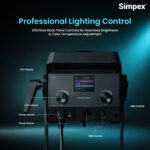 Simpex MG-1200 1200W Bi-Color COB LED Video Light, 2700K-6500K Adjustable Colour Temperature, Professional Studio Light with Bowens Mount, App Control & DMX/RDM for Film, Photography, Broadcast & Video Production - Image 7