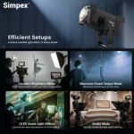 Simpex MG-1200 1200W Bi-Color COB LED Video Light, 2700K-6500K Adjustable Colour Temperature, Professional Studio Light with Bowens Mount, App Control & DMX/RDM for Film, Photography, Broadcast & Video Production - Image 12