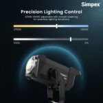 Simpex MG-1200 1200W Bi-Color COB LED Video Light, 2700K-6500K Adjustable Colour Temperature, Professional Studio Light with Bowens Mount, App Control & DMX/RDM for Film, Photography, Broadcast & Video Production - Image 10