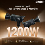 Simpex MG-1200 1200W Bi-Color COB LED Video Light, 2700K-6500K Adjustable Colour Temperature, Professional Studio Light with Bowens Mount, App Control & DMX/RDM for Film, Photography, Broadcast & Video Production - Image 4