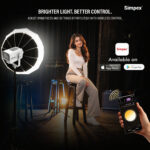 Simpex LA-200 Bi 200W Continuous Video Light, Bi-Color 2500K-8500K, 0-100% Dimmable Photography & Studio Light, CRI 95+, 12 FX Effects, 8 Intelligent Modes, Simpex App & Remote Control, Bowens Mount - Image 5