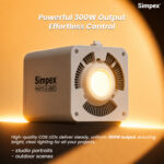Simpex SLB 300Bi – 300W Professional Bi-Color COB LED Video Light with Built-in Battery | 2700K–6500K | Portable Studio & Outdoor Lighting - Image 3