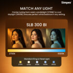 Simpex SLB 300Bi – 300W Professional Bi-Color COB LED Video Light with Built-in Battery | 2700K–6500K | Portable Studio & Outdoor Lighting - Image 8
